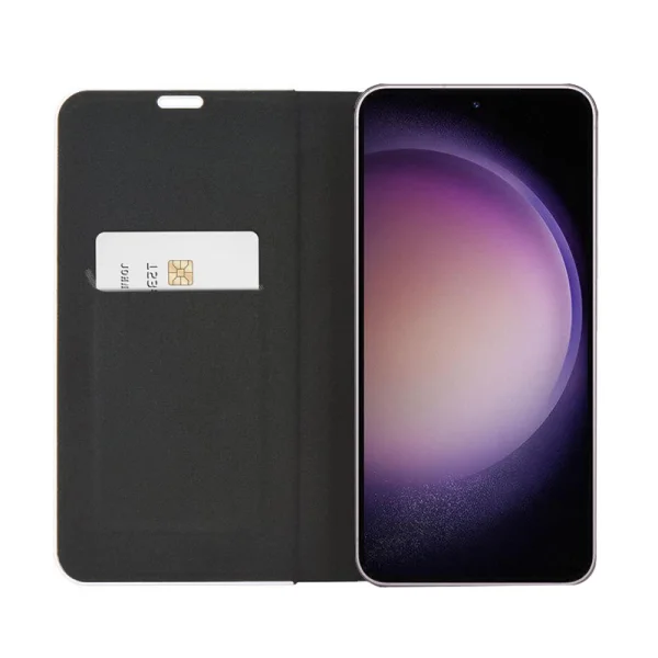 Калъф Тефтер Carbon Luna за Samsung Galaxy S23, черен 2