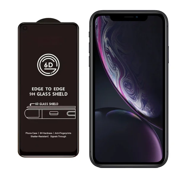 Стъклен протектор Veason 6D Pro Full Glue за iPhone XR / iPhone 11, черен 2