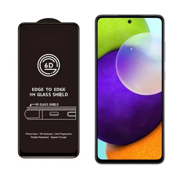 Стъклен протектор Veason 6D Pro Full Glue за Samsung Galaxy A52 4G / 5G, Черен 2