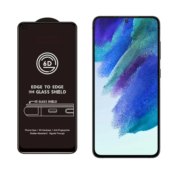 Tempered Glass Protector Veason 6D Pro Full Glue for Samsung Galaxy S21 FE, Black 2