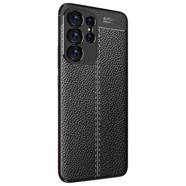 Silicone case Litchi for Samsung Galaxy S23 Ultra, black 2