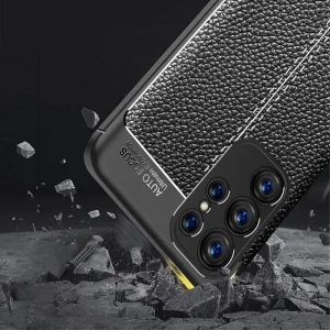 Silicone case Litchi for Samsung Galaxy S23 Ultra, black 4