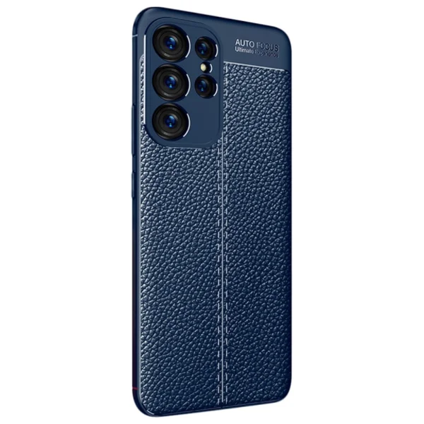 Litchi silicone case for Samsung Galaxy S23 Ultra, blue 2