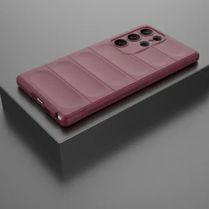 Силиконов калъф Wear-resistant за Samsung Galaxy S23 Ultra, тъмно червен 6
