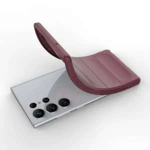 Силиконов калъф Wear-resistant за Samsung Galaxy S23 Ultra, тъмно червен 4