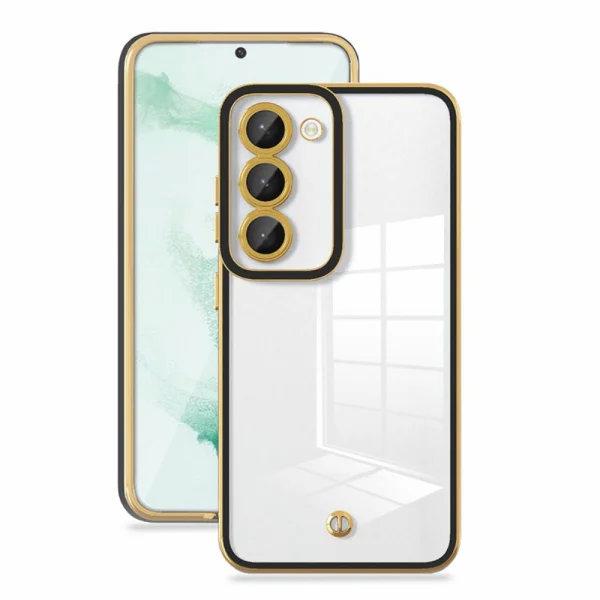 Silicone case for Samsung Galaxy S23, Electroplated, black 1