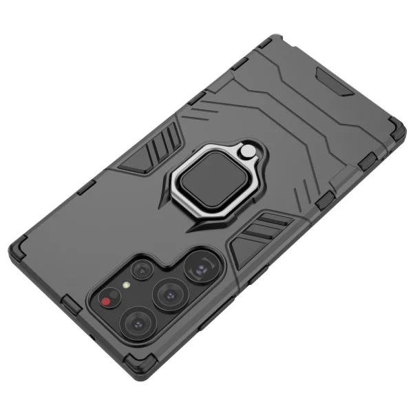 Удароустойчив Калъф Hybrid Cover за Samsung Galaxy S23 Ultra, с поставка, Черен 4