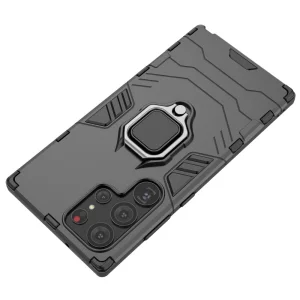 Удароустойчив Калъф Hybrid Cover за Samsung Galaxy S23 Ultra, с поставка, Черен 4