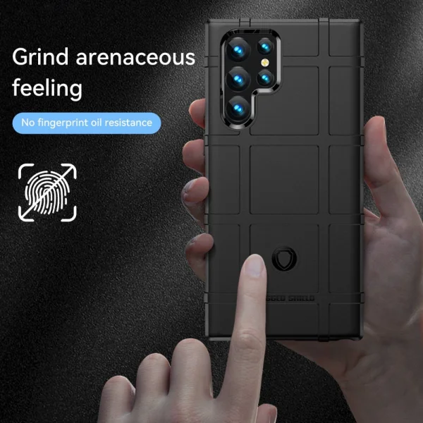Shockproof Case Grid for Samsung Galaxy S23 Ultra, black 3