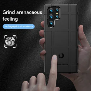 Shockproof Case Grid for Samsung Galaxy S23 Ultra, black 3