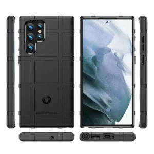 Shockproof Case Grid for Samsung Galaxy S23 Ultra, black 6