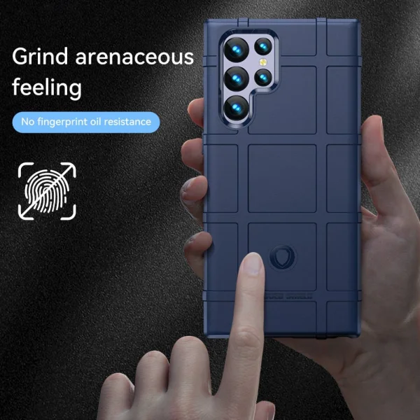 Удароустойчив Калъф Grid за Samsung Galaxy S23 Ultra, син 3