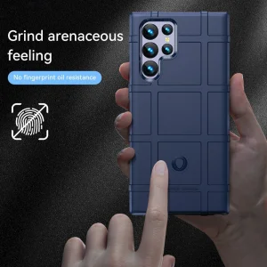 Удароустойчив Калъф Grid за Samsung Galaxy S23 Ultra, син 3