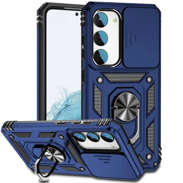 Shockproof Slide Camera case for Samsung Galaxy S23 Plus, with stand, Blue 1