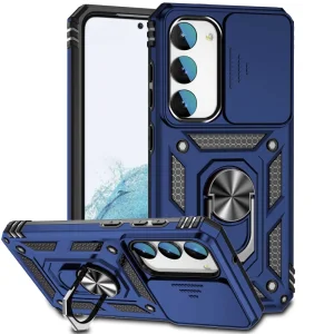 Удароустойчив калъф Slide Camera за Samsung Galaxy S23 Plus, с поставка, Син