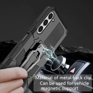 Shockproof Kickstand Case for Samsung Galaxy S23, Black 3