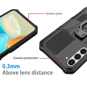 Shockproof Kickstand Case for Samsung Galaxy S23, Black 4