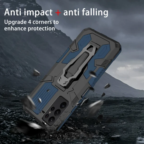 Shockproof Kickstand case for Samsung Galaxy S23 Ultra, Blue 3