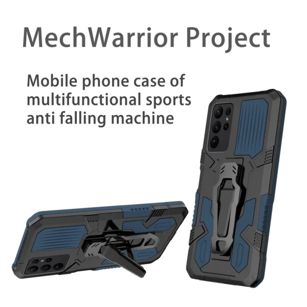 Shockproof Kickstand case for Samsung Galaxy S23 Ultra, Blue 2