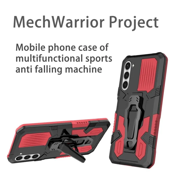 Shockproof Kickstand Case for Samsung Galaxy S23, Red 2