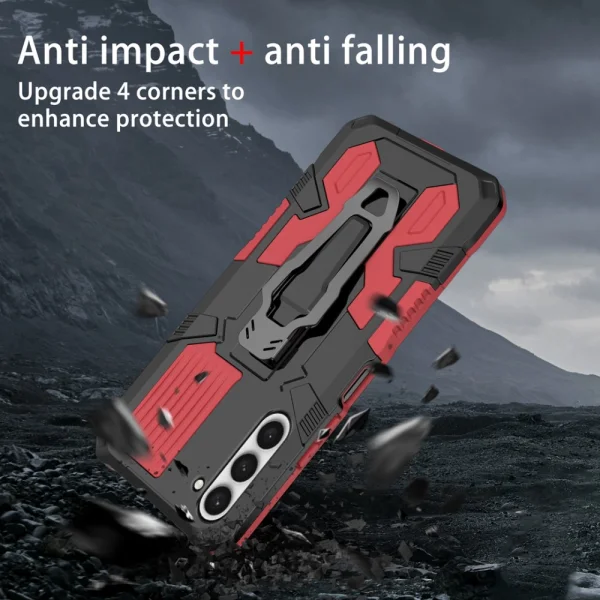 Shockproof Kickstand Case for Samsung Galaxy S23, Red 3