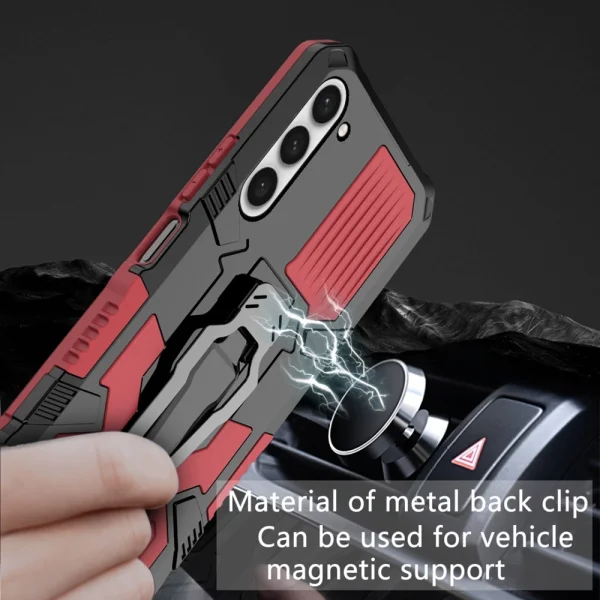 Shockproof Kickstand Case for Samsung Galaxy S23, Red 4