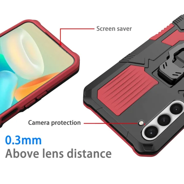 Shockproof Kickstand Case for Samsung Galaxy S23, Red 5