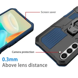 Shockproof Kickstand Case for Samsung Galaxy S23, Blue 4