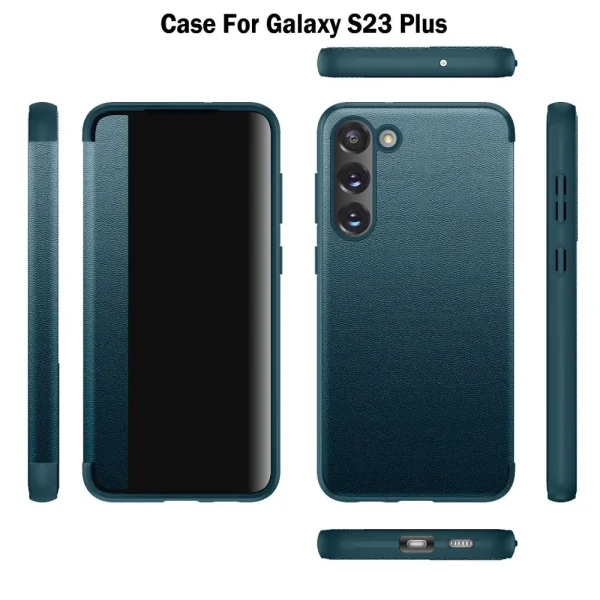 Leather Wallet Case for Samsung Galaxy S23 Plus, Blue 6