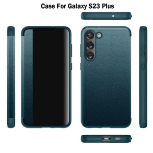 Leather Wallet Case for Samsung Galaxy S23 Plus, Blue 6