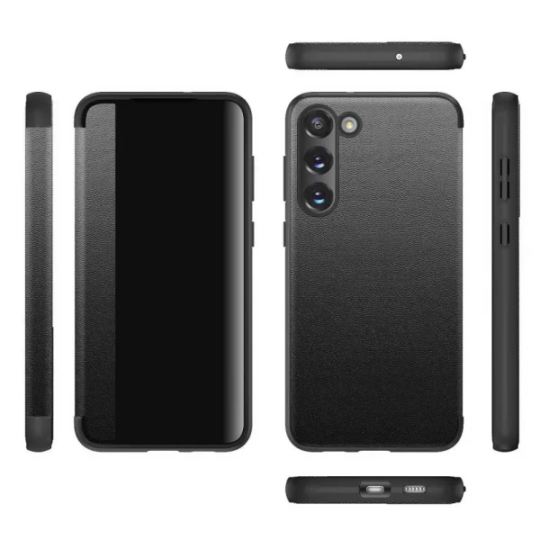 Leather Book Case for Samsung Galaxy S23 Plus, Black 3
