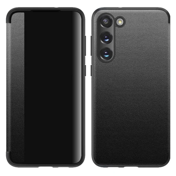 Leather Book Case for Samsung Galaxy S23 Plus, Black 1