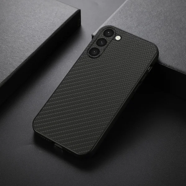 Silicone case Carbon Fiber for Samsung Galaxy S23 Plus, Black 3