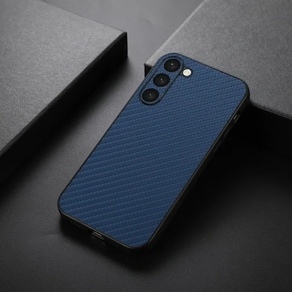 Carbon silicone case for Samsung Galaxy S23 Plus, Blue 3