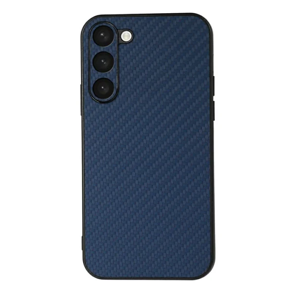 Carbon silicone case for Samsung Galaxy S23 Plus, Blue 1
