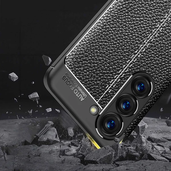 Силиконов калъф Litchi за Samsung Galaxy S23 Plus, черен 4
