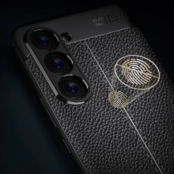 Силиконов калъф Litchi за Samsung Galaxy S23 Plus, черен 5