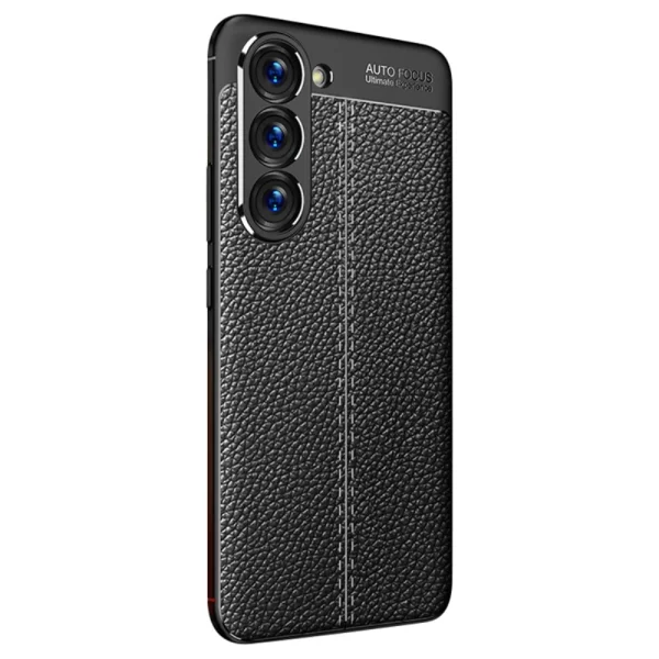 Силиконов калъф Litchi за Samsung Galaxy S23 Plus, черен 2