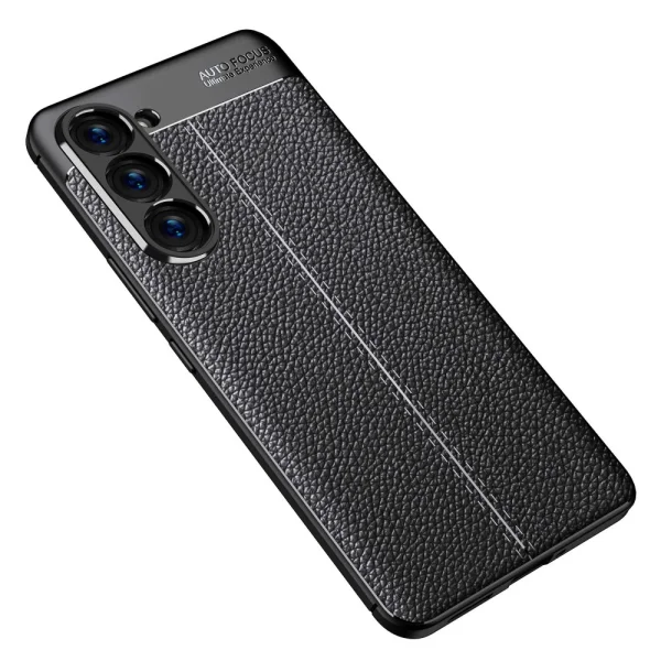 Силиконов калъф Litchi за Samsung Galaxy S23 Plus, черен 3