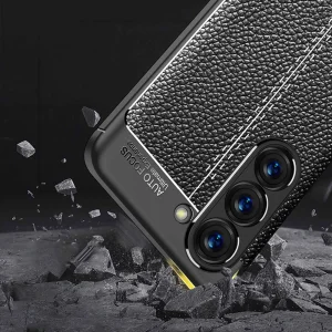 Силиконов калъф Litchi за Samsung Galaxy S23 Plus, черен 4