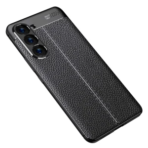Силиконов калъф Litchi за Samsung Galaxy S23 Plus, черен 3