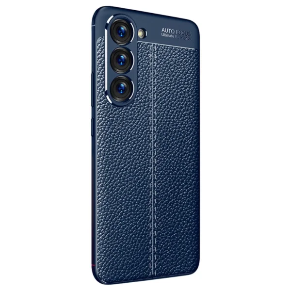 Silicone Case Litchi for Samsung Galaxy S23 Plus, blue 2