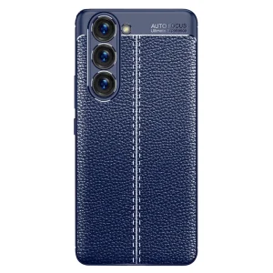 Силиконов калъф Litchi за Samsung Galaxy S23 Plus, син