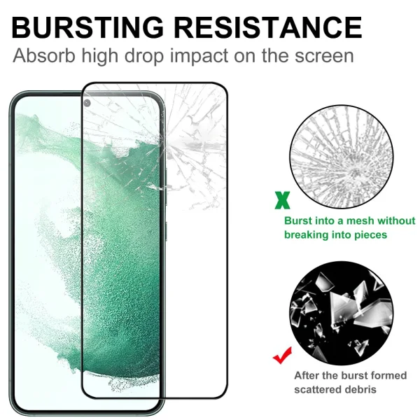 Стъклен Протектор 5D Full Glue за Samsung Galaxy S23 Plus / S22 Plus 5G, Черен 4