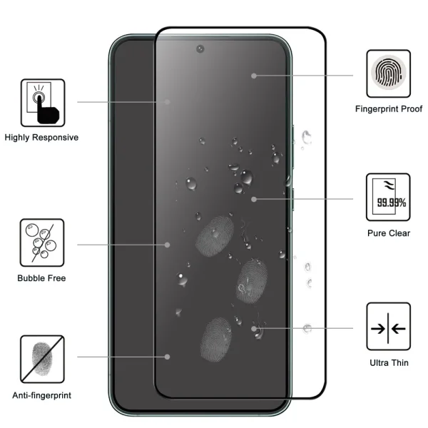 Стъклен Протектор 5D Full Glue за Samsung Galaxy S23 Plus / S22 Plus 5G, Черен 2