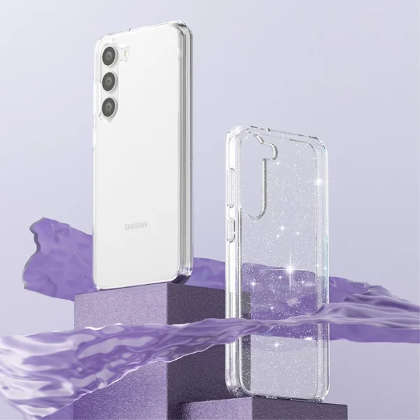 Silicone case Glittery Powder for Samsung Galaxy S23 Plus, white 6