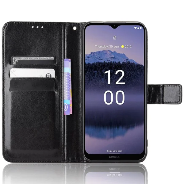 Wallet Case Crazy Horse for Nokia G11 Plus, Black 2