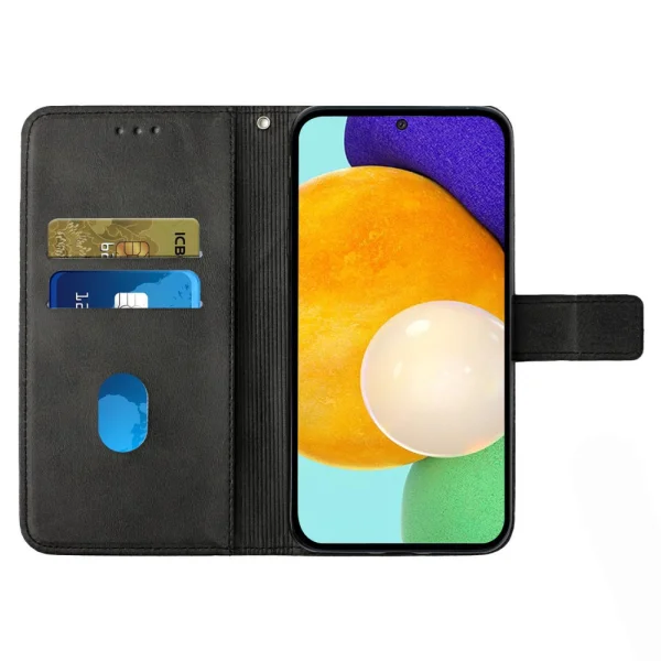 Wallet Case Lines for Samsung Galaxy A53 5G, black 5