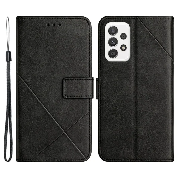 Wallet Case Lines for Samsung Galaxy A53 5G, black 1