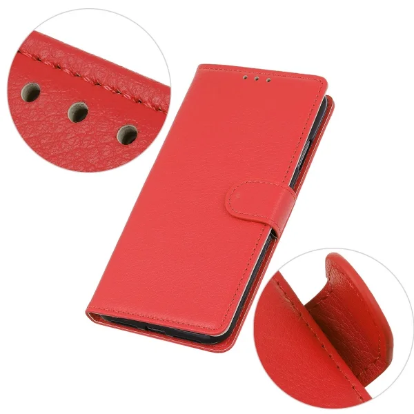 Leather Litchi Texture Book Case for Nokia X30 5G, Red 4